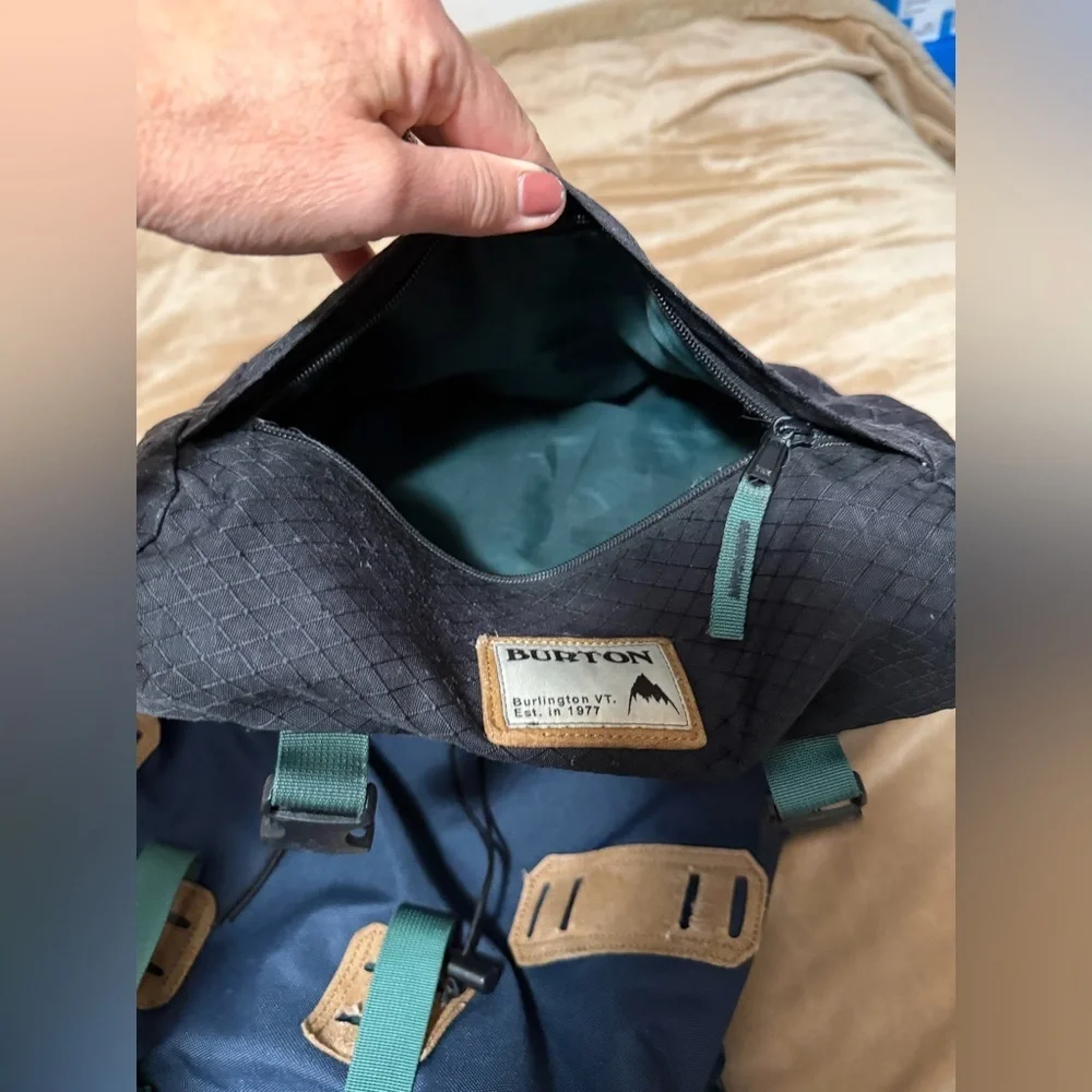 Burton Navy, Burgundy and Teal Canvas Backpack